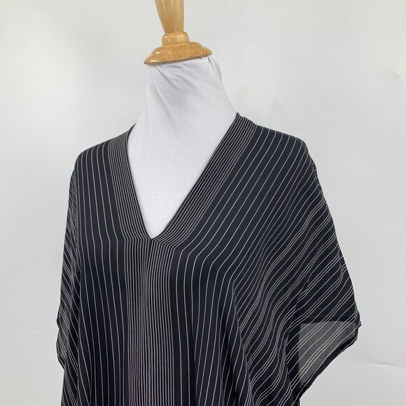 Vince Blouse Women XS Extra Small Black White Stripe Dolman V Neck Slouchy Tunic - Picture 3 of 13